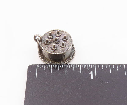 DANECRAFT 925 Sterling Silver  Vintage Happy Birthday Cake Pendant  PT18862
