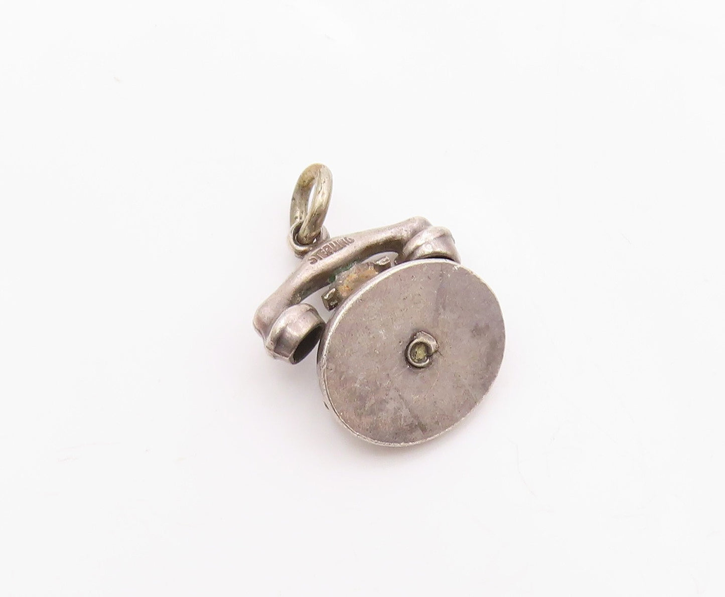 925 Sterling Silver  Vintage Old Fashioned Telephone Petite Pendant  PT18183