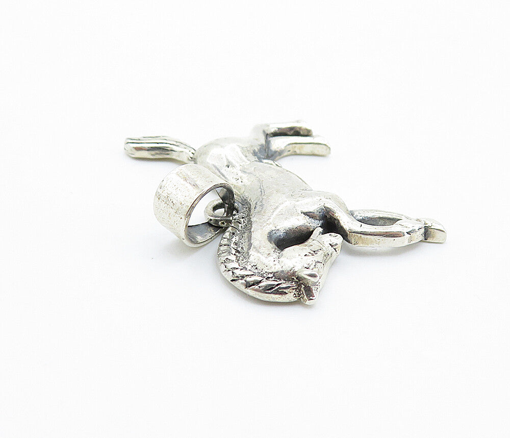 925 Sterling Silver  Vintage Shiny Petite Galloping Horse Motif Pendant PT5972