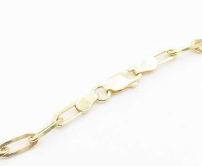 925 Sterling Silver Vintage Necklace Gold Plated Classic Paperclip Chain  NE4933