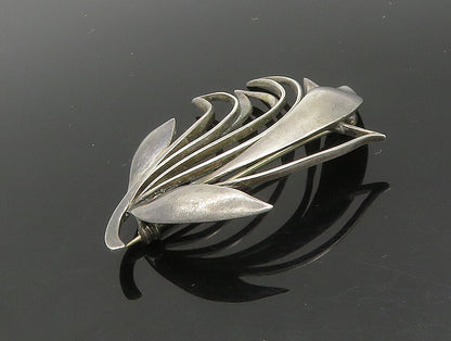 JUST ANDERSEN DENMARK 925 Silver  Vintage Modernist Leaf Brooch Pin  BP9323