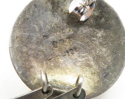 MEXICO 925 Sterling Silver  Vintage Black Onyx Modernist Drop Earrings  EG9520