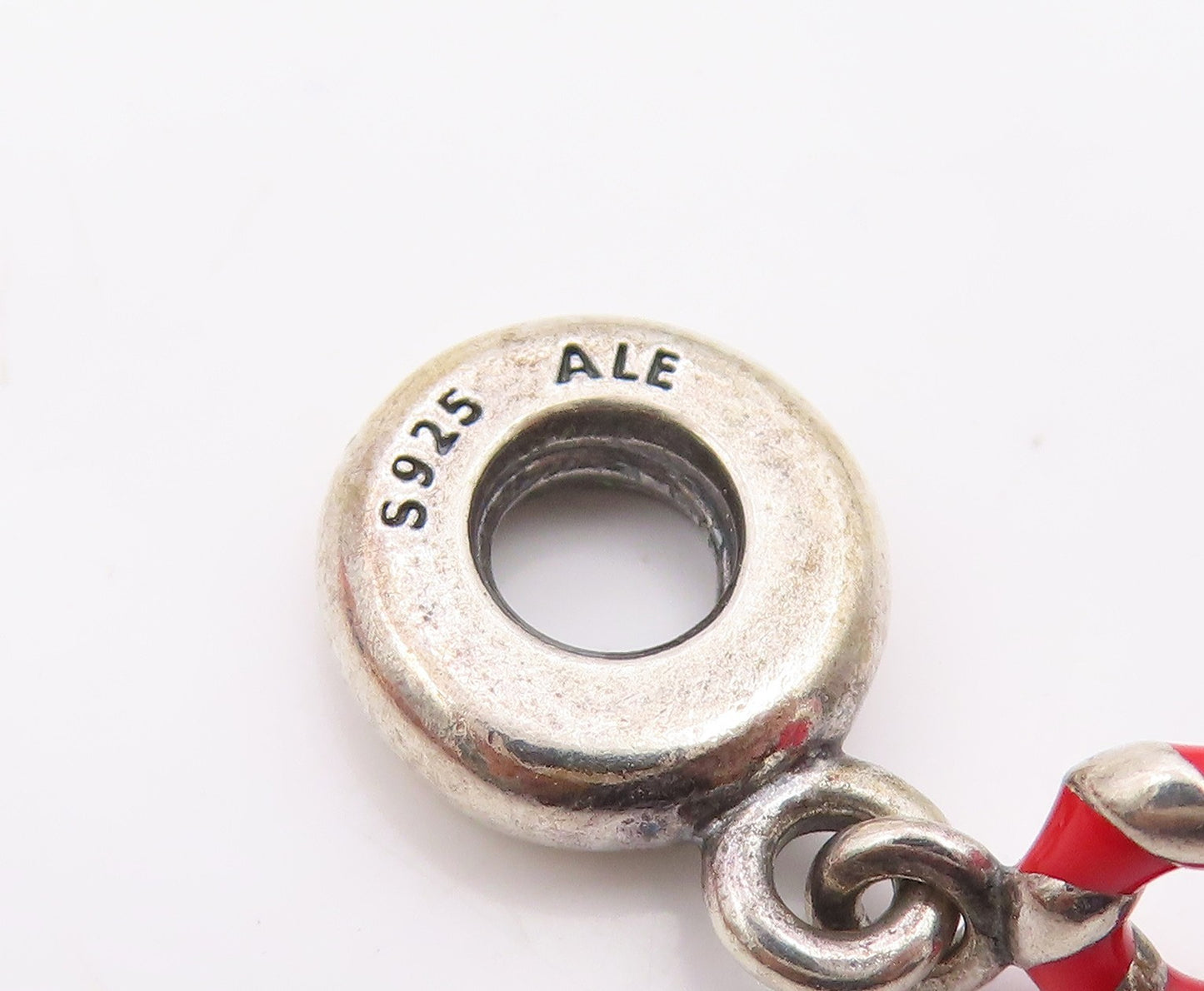 PANDORA 925 Silver  Vintage Enamel Christmas Candy Cane Pendant  PT17189