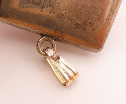 RB CO. 925 Sterling Silver  Vintage Floral Swirl Detail Square Pendant PT15954