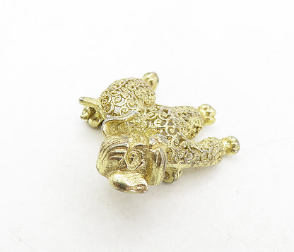 GERMANY 925 Silver  Vintage Petite Gold Plated Swirl Puppy Brooch Pin  BP3188