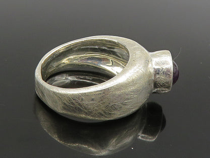 DESIGNER 925 Silver  Vintage Shiny Cabochon Cut Amethyst Ring Sz 7  RG24264