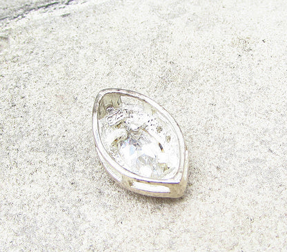 925 Sterling Silver  White Cubic Zirconia Eye Design Slider Pendant  PT1519