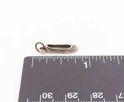 925 Sterling Silver  Vintage Petite Ballerina Flat Shoe Pendant  PT18025