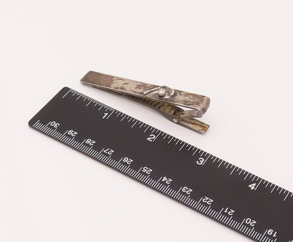 KREISLER 925 Silver  Vintage 3D Carved Hokey Stick & Ball Tie Pin  TR3487