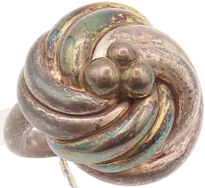 925 Sterling Silver Vintage Ring Minimalist Designer Large Knot Sz 6  RG27836