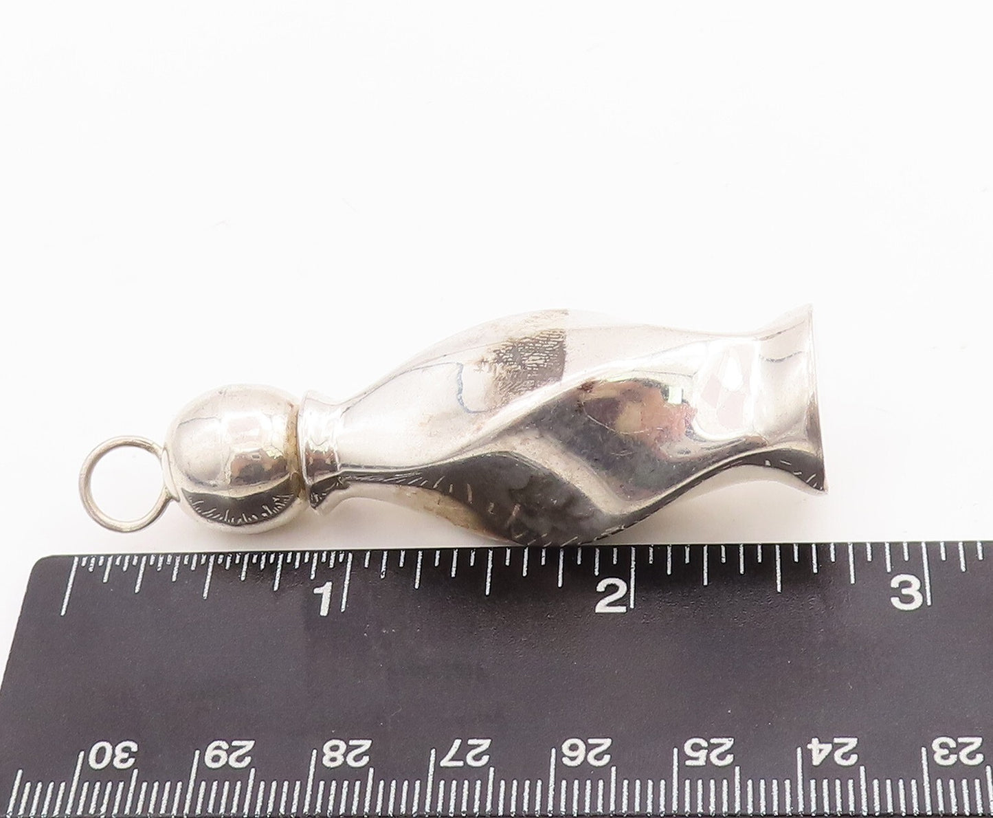 925 Sterling Silver Vintage Pendant MEXICO Puffed Perfume Bottle (OPENS) PT23359
