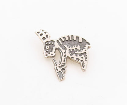 925 Sterling Silver Vintage Brooch Pin Modernist Tribal Animal Motif  BP12248