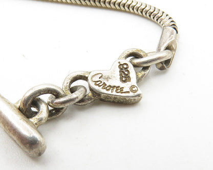 CAROLEE 925 Silver Vintage Round Cubic Zirconia Snake Chain Necklace  NE1905