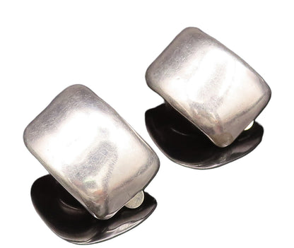 BATAMI 925 Silver  Vintage Minimalist Curved Clip Back Earrings  EG12290