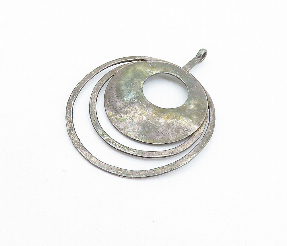 SILPADA 925 Silver  Vintage Oxidized Hammered Open Circles Pendant  PT4195
