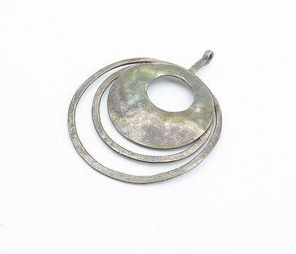 SILPADA 925 Silver  Vintage Oxidized Hammered Open Circles Pendant  PT4195