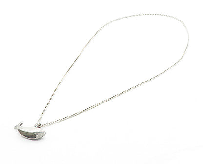 925 Sterling Silver  Vintage Hollow Whale Pendant Thin Chain Necklace  NE1441