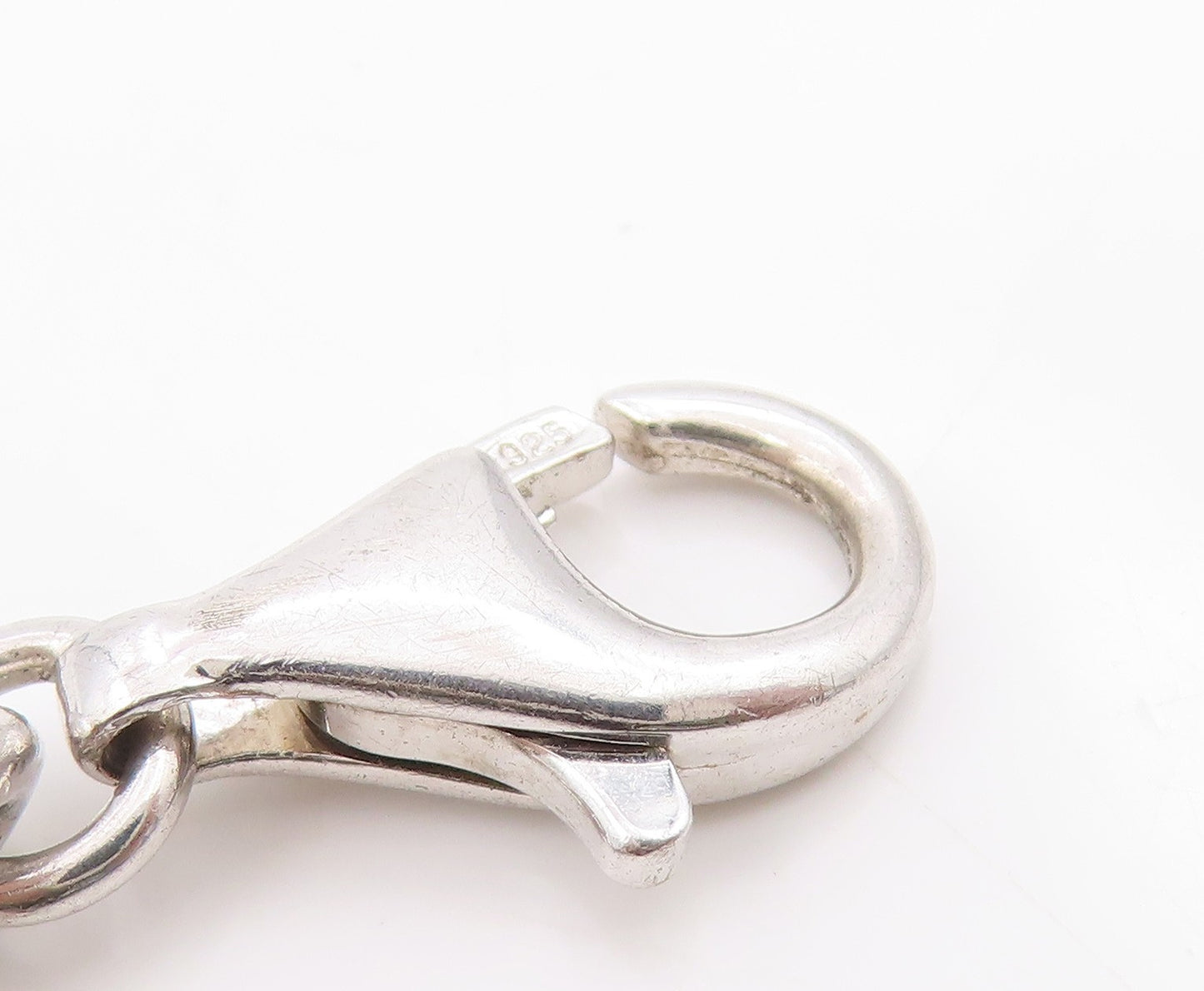 925 Sterling Silver Vintage Bracelet Real Diamonds Love Heart Outline  BT11604