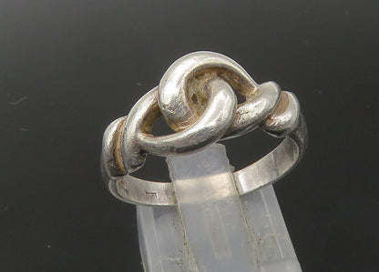 925 Sterling Silver Vintage Shiny Interlocking Loops Band Ring Sz 8 RG22380