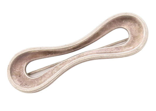 925 Sterling Silver Vintage Brooch Pin NORWAY Minimalist Carved Loop  BP10845