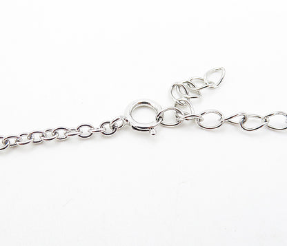 925 Sterling Silver Shiny Multi Shape Cubic Zirconia Chain Necklace NE1307