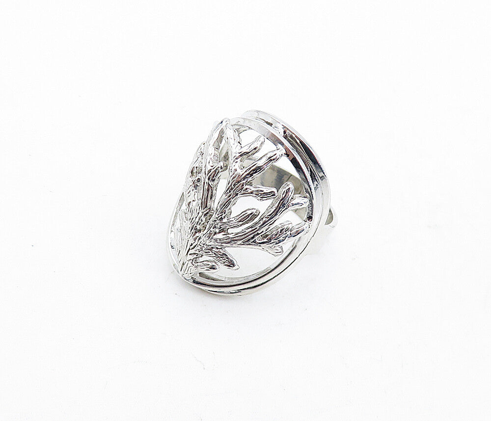 TAHARA & CO. 925 Silver  Polished Tree Branches Dome Band Ring Sz 6  RG5527