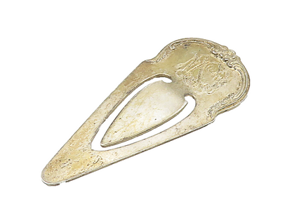 S. KIRK & SON 925 Silver  Vintage Etched Initials Floral Book Mark  TR2650