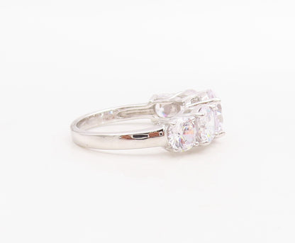 925 Sterling Silver Vintage Ring Minimalist 5 CZ Stone Band  Sz 7  RG30982