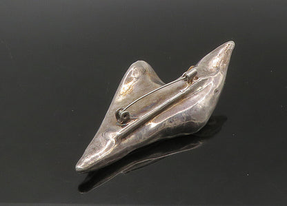 925 Sterling Silver & 14K GOLD  Vintage 2 Tone Modernist Brooch Pin  BP8787