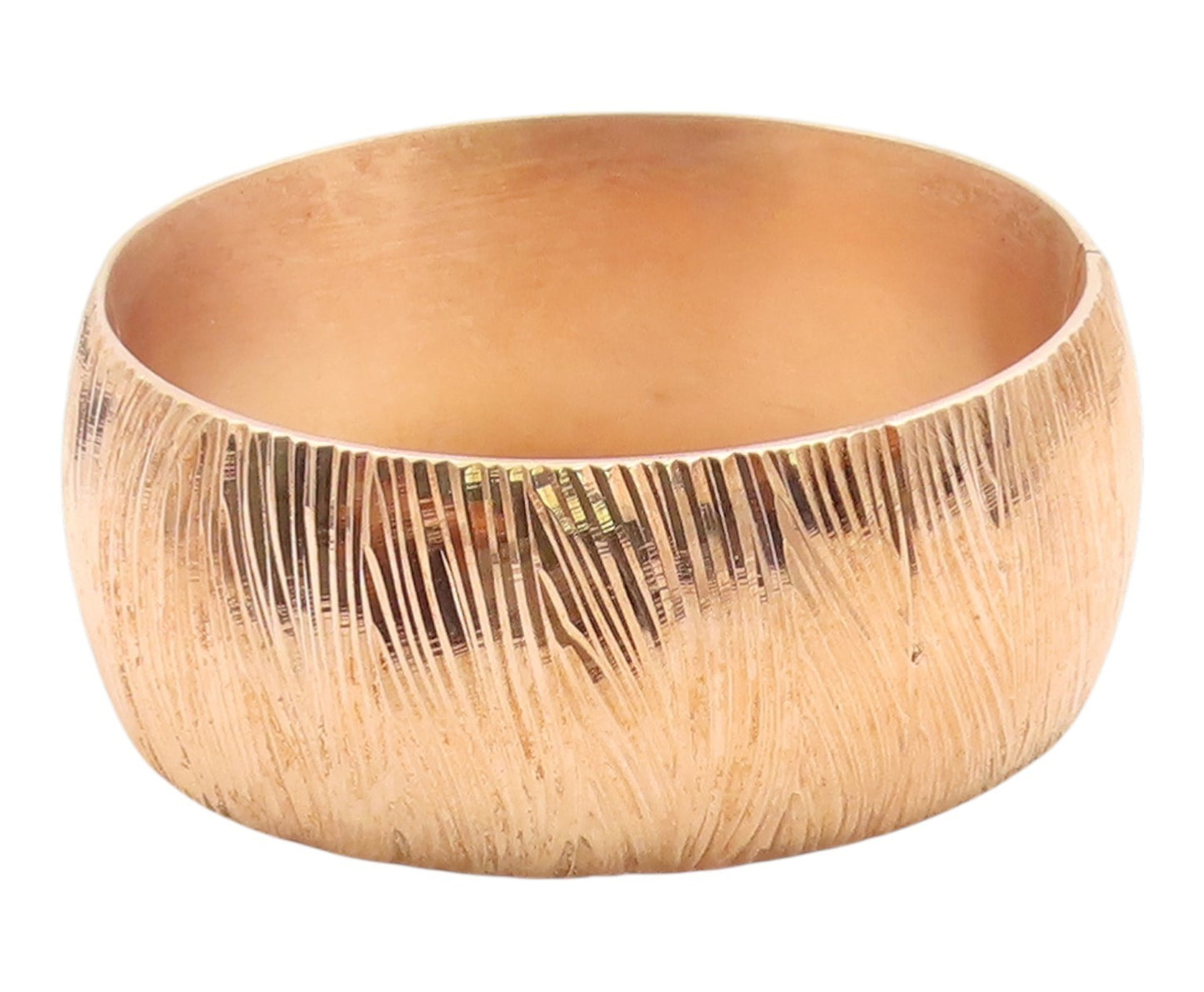 925 Sterling Silver Vintage Bracelet Gold Plated Textured Wide Bangle  BT12008