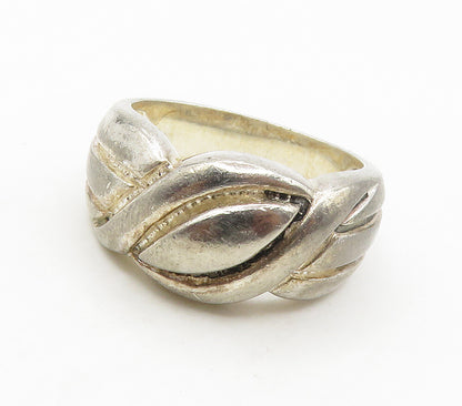 925 Sterling Silver  Vintage Dark Tone Shiny Smooth Band Ring Sz 6  RG15561