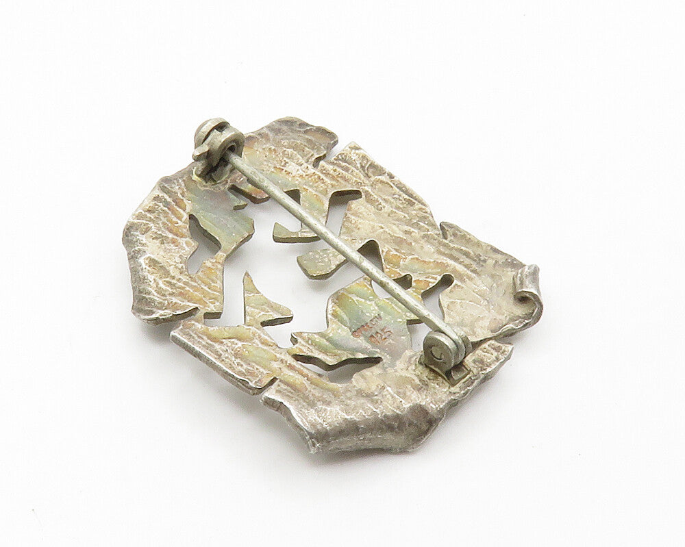 925 Sterling Silver  Vintage Modernist Cutout Figure Brooch Pin  BP5616