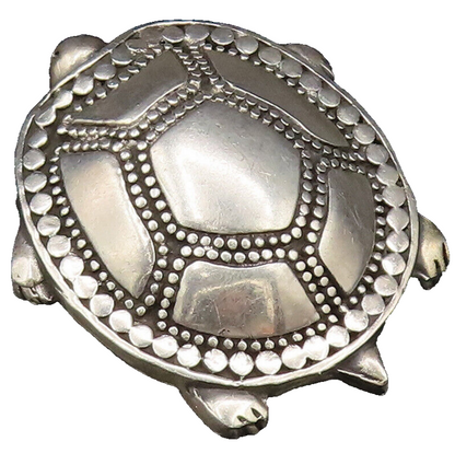 JRI MEXICO 925 Silver  Vintage Dotted Detail Shell Turtle Brooch Pin  BP9992