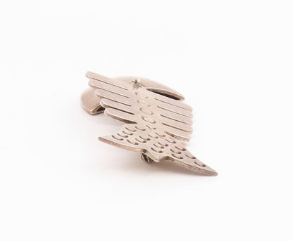 MEXICO 925 Sterling Silver Vintage Shiny Fish Bones Brooch Pin  BP8629