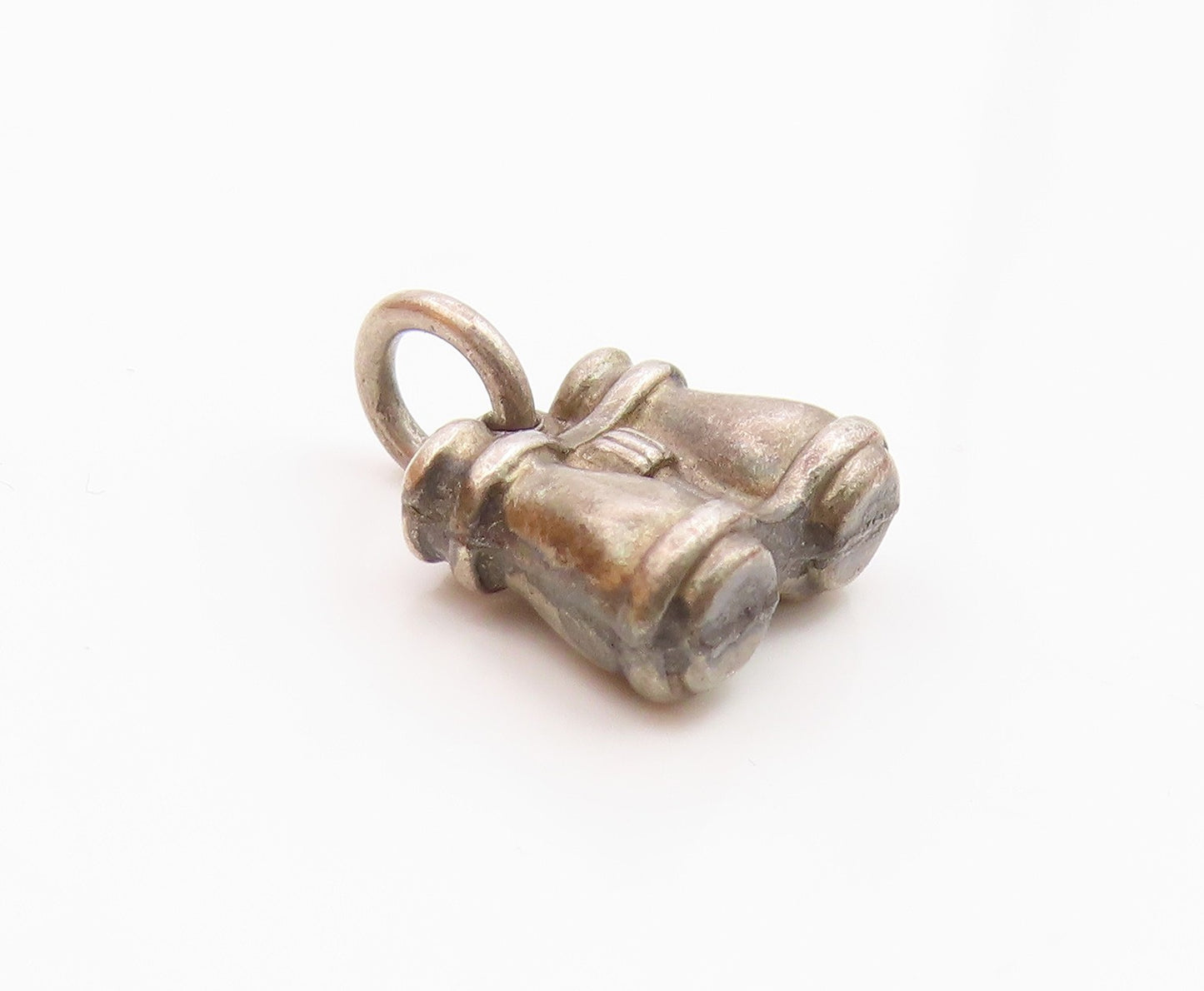 925 Sterling Silver  Vintage Petite Binoculars Motif Drop Pendant  PT18463
