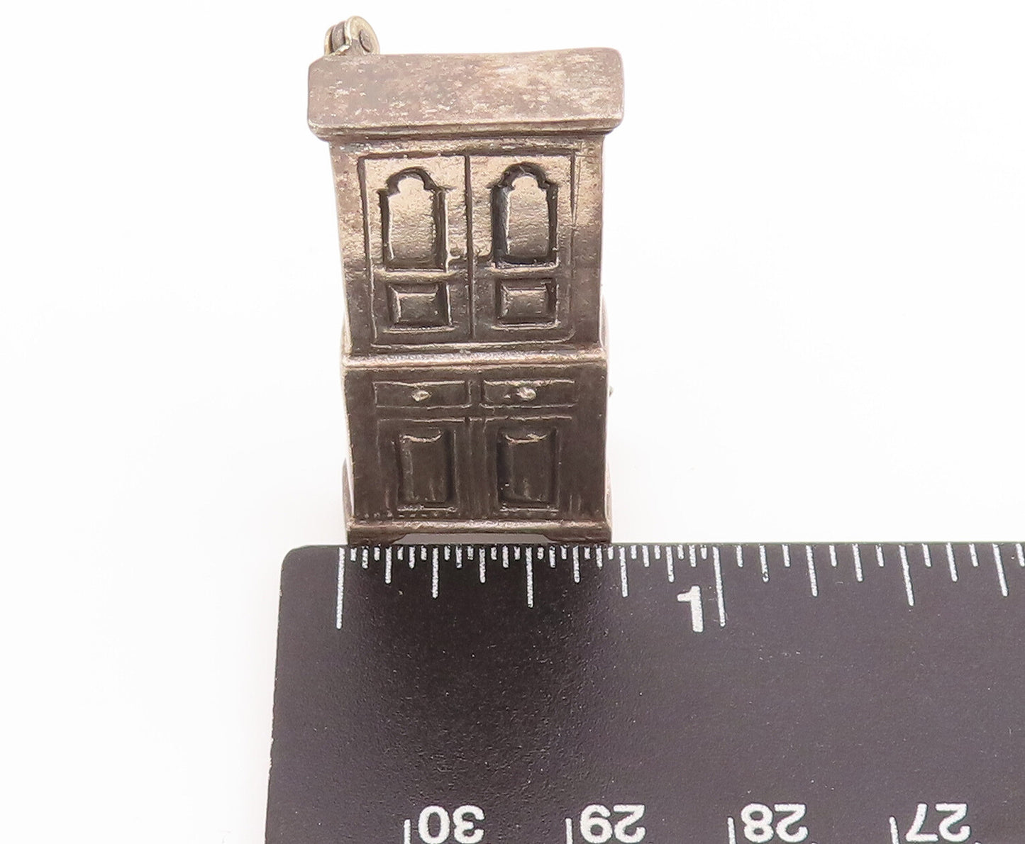925 Sterling Silver Vintage Brooch Pin Solid Etched Antique Cupboard  BP11044