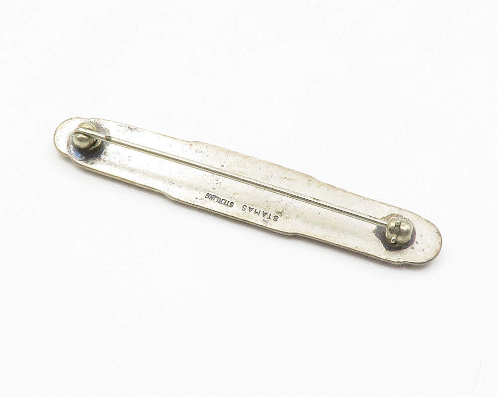 STAMAS 925 Sterling Silver  Vintage Dark Tone Embellished Brooch Pin  BP5414