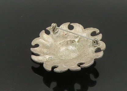 925 Sterling Silver  Vintage Shining Sun Face Motif Brooch Pin   BP8923