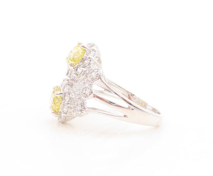 925 Sterling Silver Vintage Ring Round Citrine Swirly CZ Inlay  Sz 7.5  RG31627