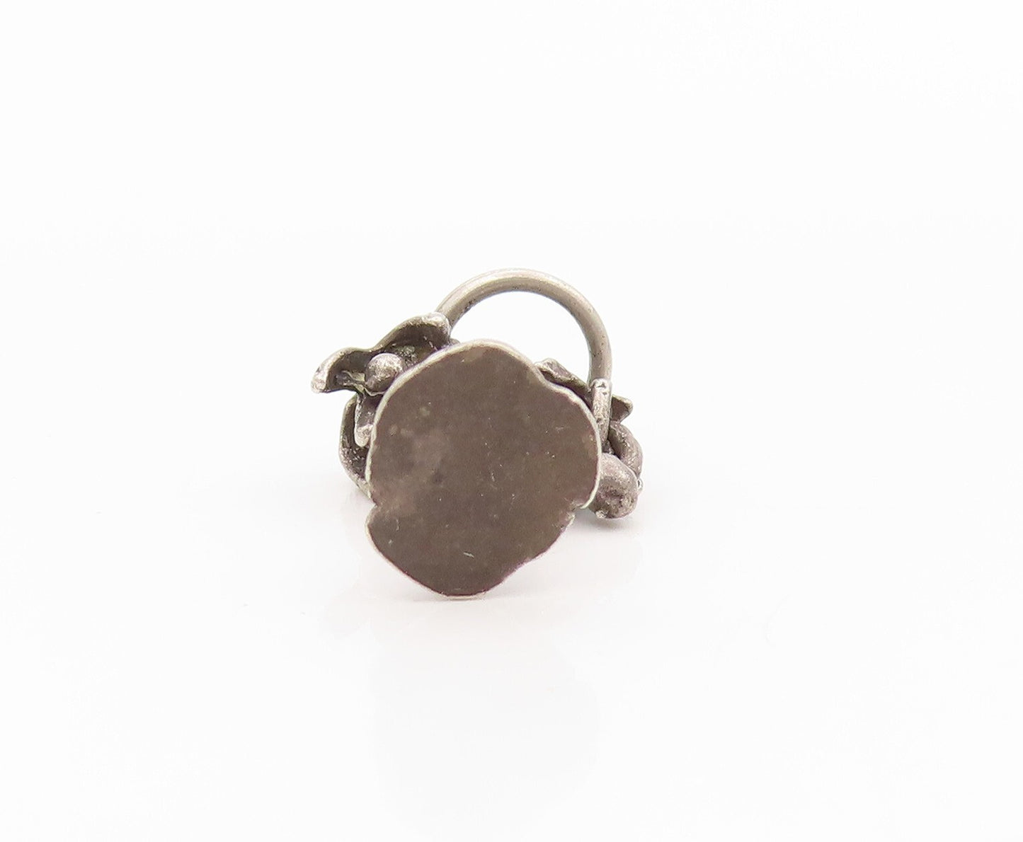 925 Sterling Silver Vintage Pendant Dark Tone Cutout Coconut Tree Charm  PT23919