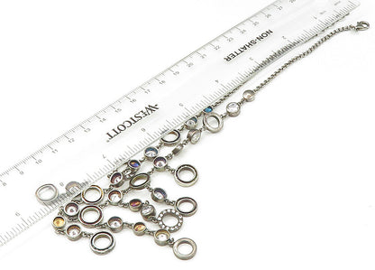 TONI 925 Sterling Silver  Vintage Cubic Zirconia Chain Necklace  NE3640