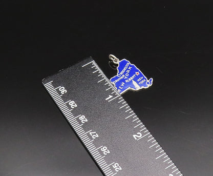 925 Sterling Silver  Vintage Enamel New York State Souvenir Pendant  PT21586