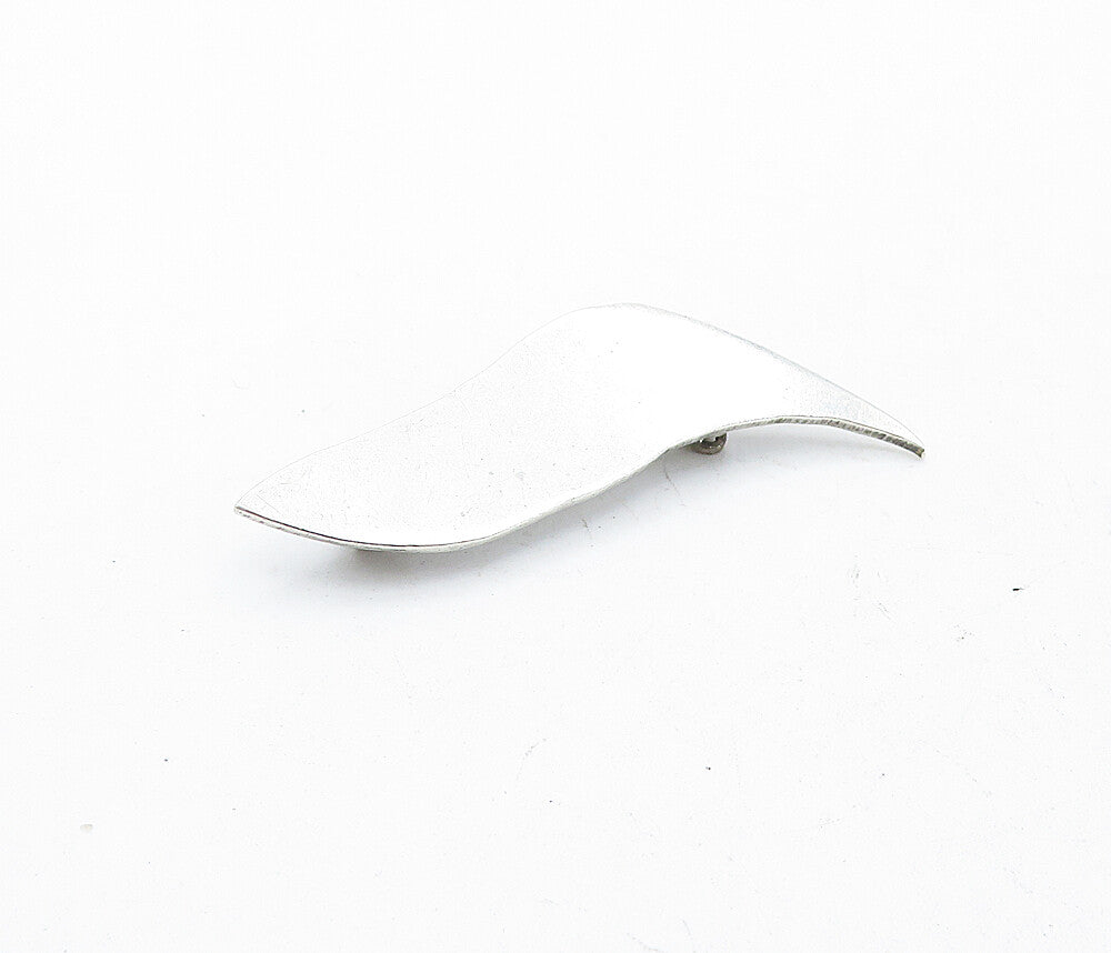 CONRAD 925 Sterling Silver  Vintage Shiny Smooth Minimalist Brooch Pin  BP2054