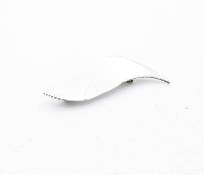 CONRAD 925 Sterling Silver  Vintage Shiny Smooth Minimalist Brooch Pin  BP2054