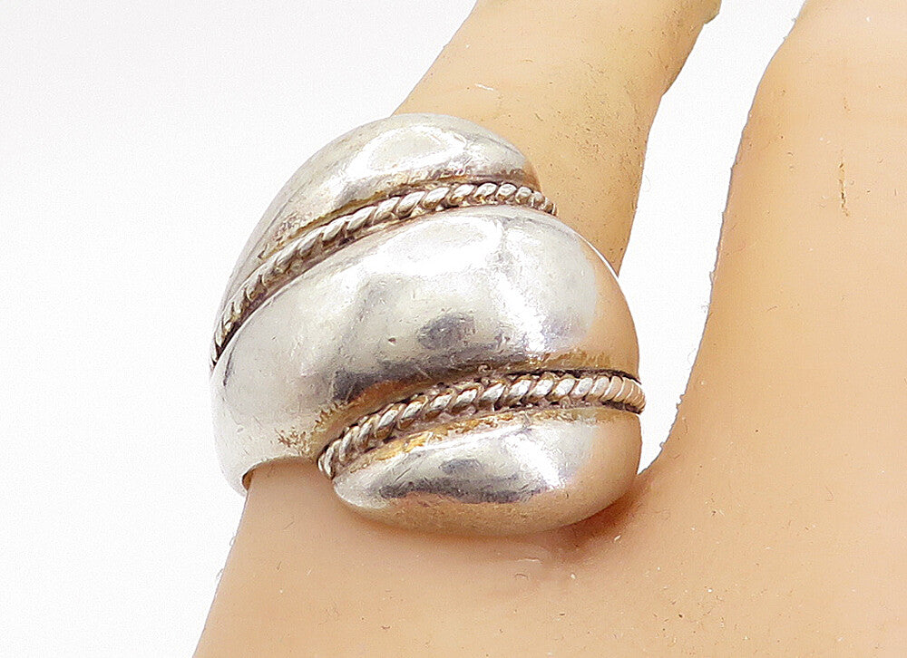 ESPO 925 Sterling Silver  Vintage Rope Twist Fluted Band Ring Sz 10  RG7048