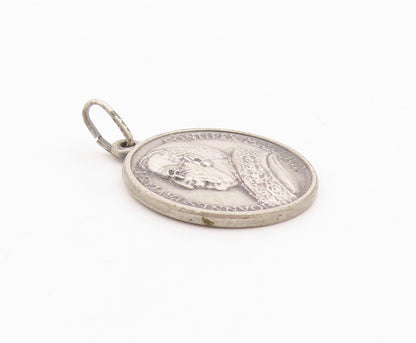 925 Sterling Silver Vintage Pendant Antique Pope John Paul II Coin  PT24724