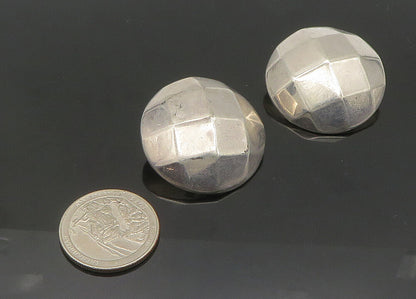 BAYANIHAN 925 Silver & 14K GOLD  Vintage Shiny Dome Drop Earrings  EG10527