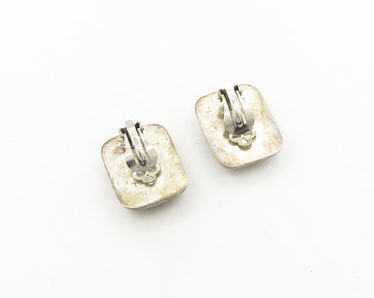 MEXICO 925 Sterling Silver  Vintage Black Onyx Non Pierce Earrings  EG9541