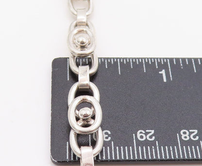 925 Sterling Silver Vintage Necklace Modernist Coffee Bean Link Chain  NE4674