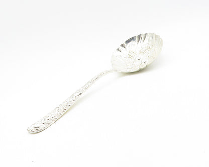 S. KIRK & SON 925 Silver  Vintage Shiny Floral Detail Fruit Spoon  TR2519